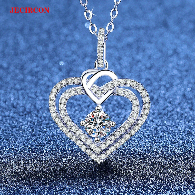 JECIRCON 0.5 Carat Moissanite Heart Pendant Necklace for Women, S925 Sterling Silver Sweet Romantic Jewelry Valentine's Day Gift
JECIRCON 0.5 Carat Moissanite Heart Pendant Necklace for Women, S925 Sterling Silver Sweet Romantic Jewelry Valentine's Day Gift
