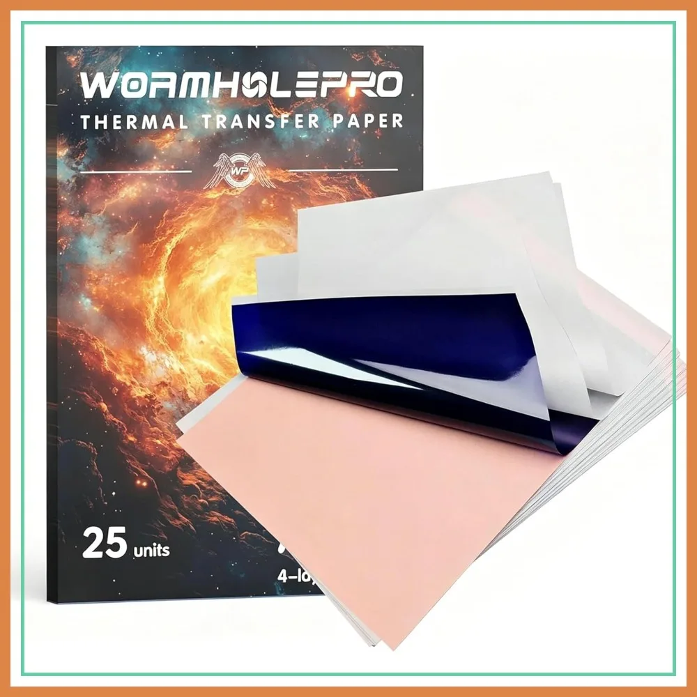 25 PCS Professional Tattoo Stencil Paper, 4-Ply Premium Transfer Paper for Clean & Sharp Lines, Compatible with Thermal Printer & Hand Drawing, Tattoo Supplies
25 PCS Professional Tattoo Stencil Paper, 4-Ply Premium Transfer Paper for Clean & Sharp Lines, Compatible with Thermal Printer & Hand Drawing, Tattoo Supplies