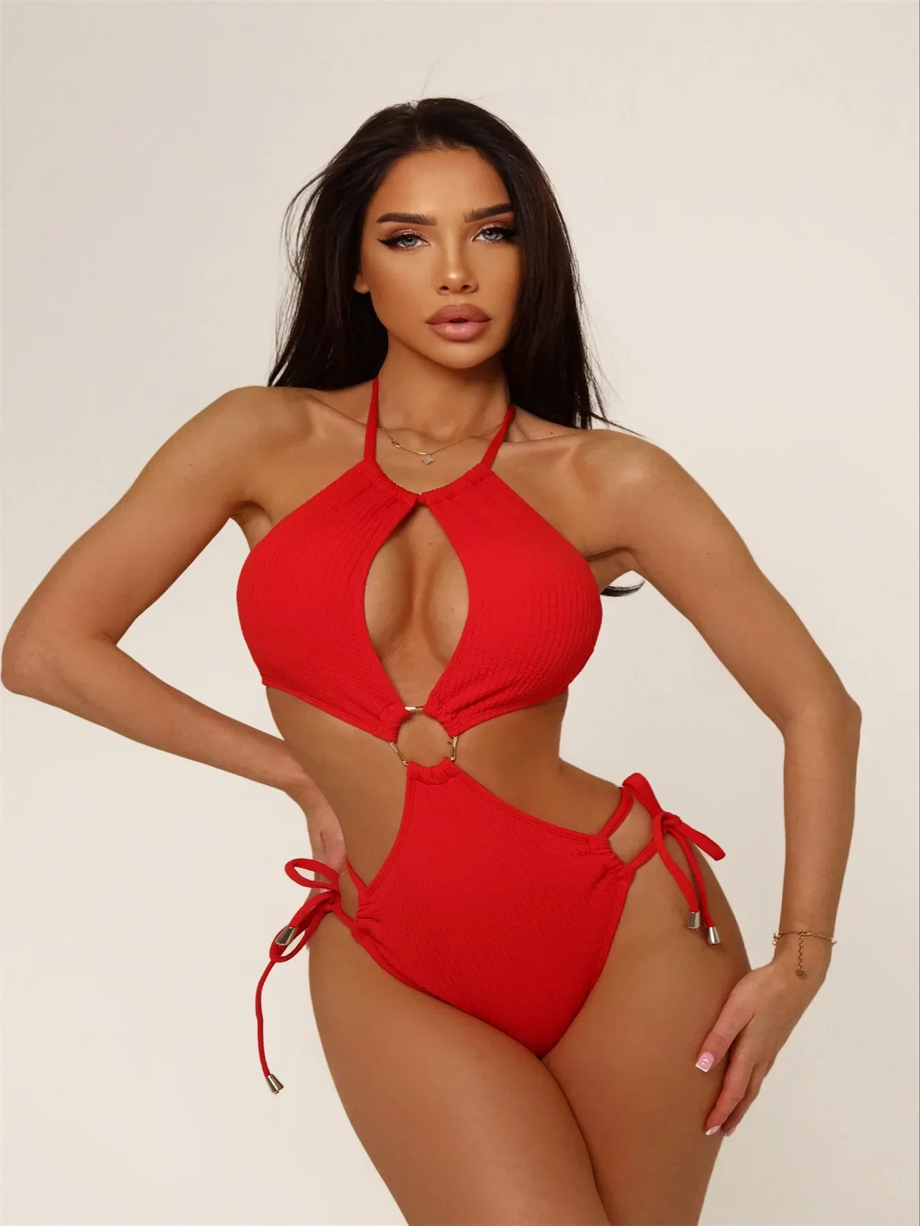 Red Solid Color One Piece Swimsuit for Women,2025 New High Waist Hollow Out Bikini,suspender Backless Summer Swimwear Monokini
Red Solid Color One Piece Swimsuit for Women,2025 New High Waist Hollow Out Bikini,suspender Backless Summer Swimwear Monokini