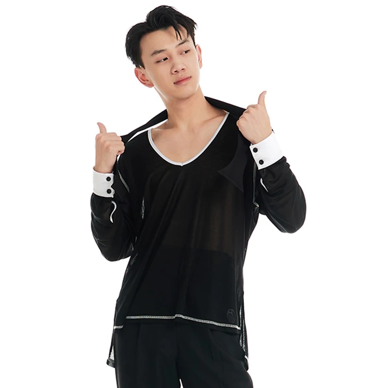 2025 New Small V-Neck Long Sleeved Shirt Adult National Standard Latin Dance Practice Outfit Chacha Latin Tops For Men DQS19763
2025 New Small V-Neck Long Sleeved Shirt Adult National Standard Latin Dance Practice Outfit Chacha Latin Tops For Men DQS19763