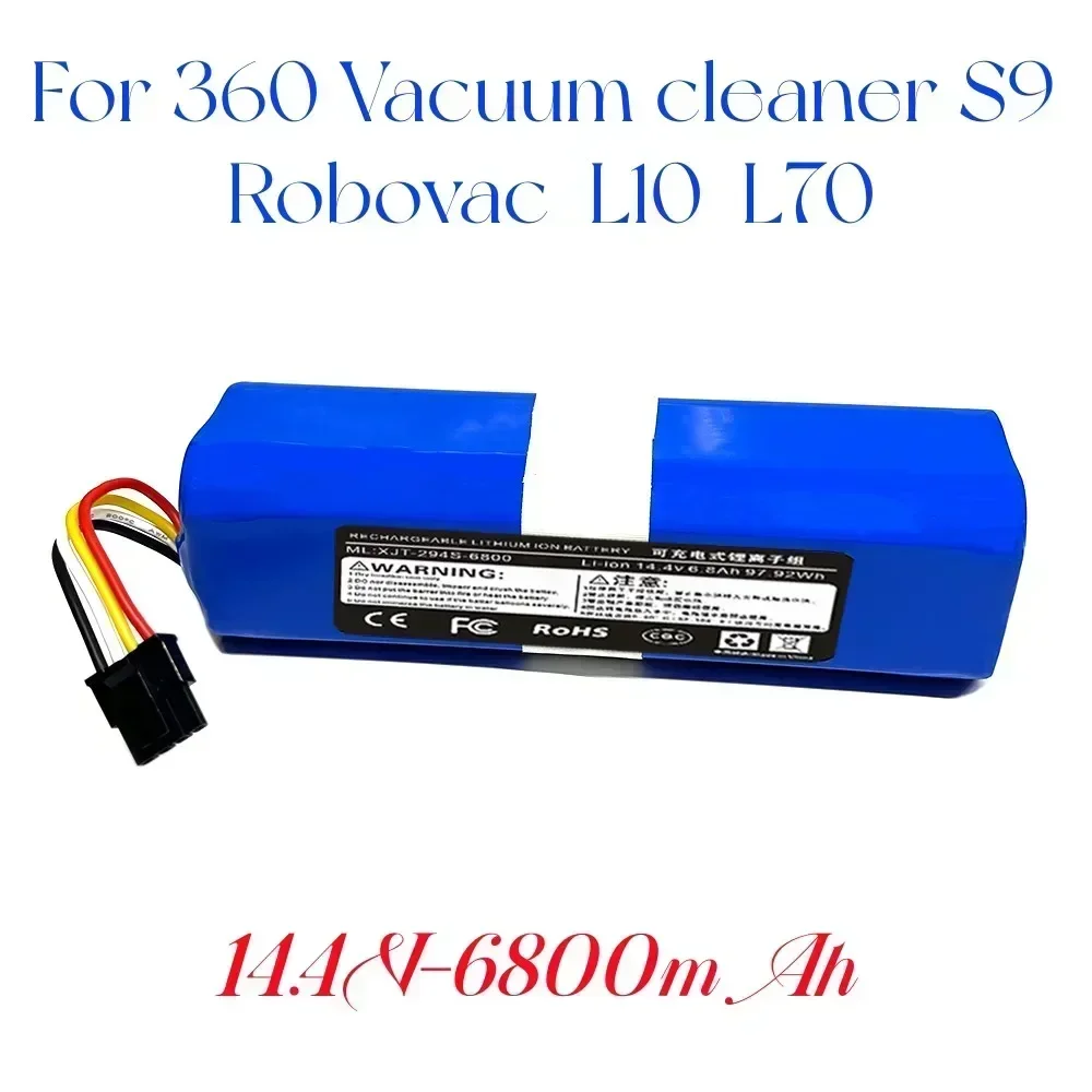 Suitable For Qihu 360.S9 Robot Vacuum Cleaner, Original Accessory. 18650 Rechargeable Lithium Battery, 14.4V-14.8V,. 6800mAh
Suitable For Qihu 360.S9 Robot Vacuum Cleaner, Original Accessory. 18650 Rechargeable Lithium Battery, 14.4V-14.8V,. 6800mAh