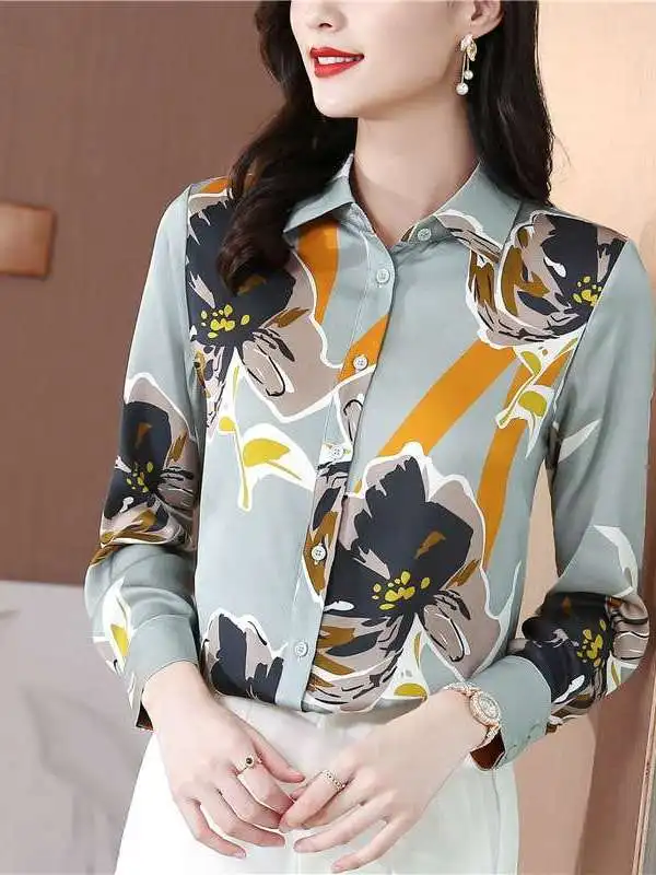 Heavy Silk Shirt Women Painted Peony Spring New Temperament Commute Style Long Sleeve Collar Waist Cinched Poly Fabric
Heavy Silk Shirt Women Painted Peony Spring New Temperament Commute Style Long Sleeve Collar Waist Cinched Poly Fabric