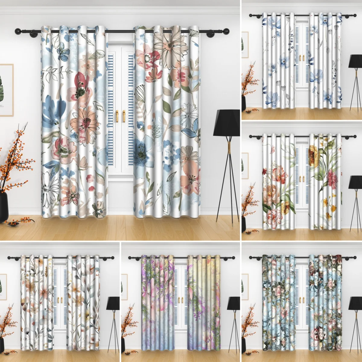 Flower Floral Print Curtains Botanical Drapes 2 Panels Thermal Insulated Blackout Curtain Bedroom Living Room Decoration Curtain
Flower Floral Print Curtains Botanical Drapes 2 Panels Thermal Insulated Blackout Curtain Bedroom Living Room Decoration Curtain