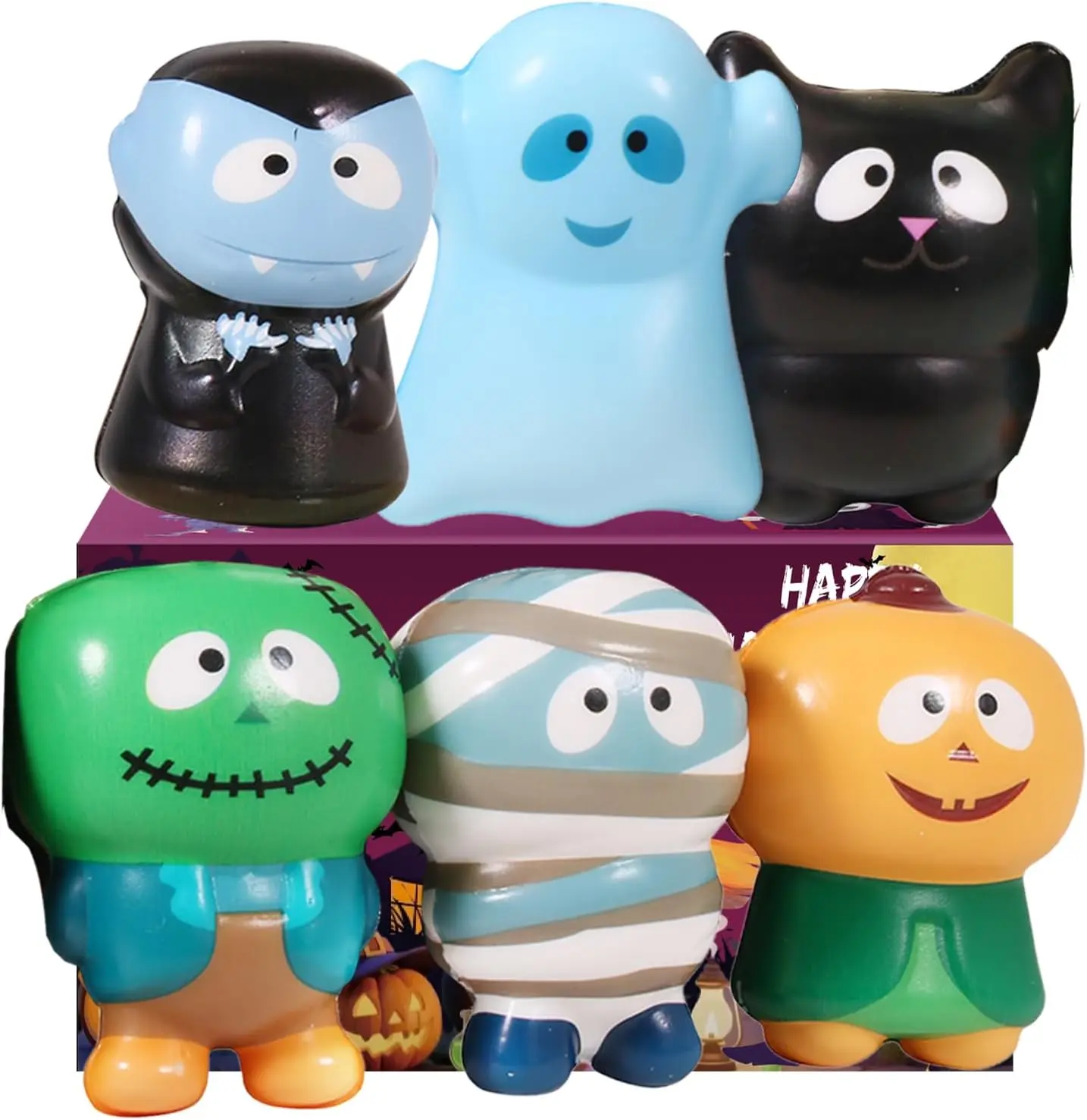 New 6 Packs-Halloween Squishies Toys Slow Rising Party Favors:Pumpkin,Zombie,Black Cat,Mummy,Vampire,Ghost Halloween Treat Bag Classroom Prizes,Stress Relief Toys for Kids Toddlers Gift
New 6 Packs-Halloween Squishies Toys Slow Rising Party Favors:Pumpkin,Zombie,Black Cat,Mummy,Vampire,Ghost Halloween Treat Bag Classroom Prizes,Stress Relief Toys for Kids Toddlers Gift