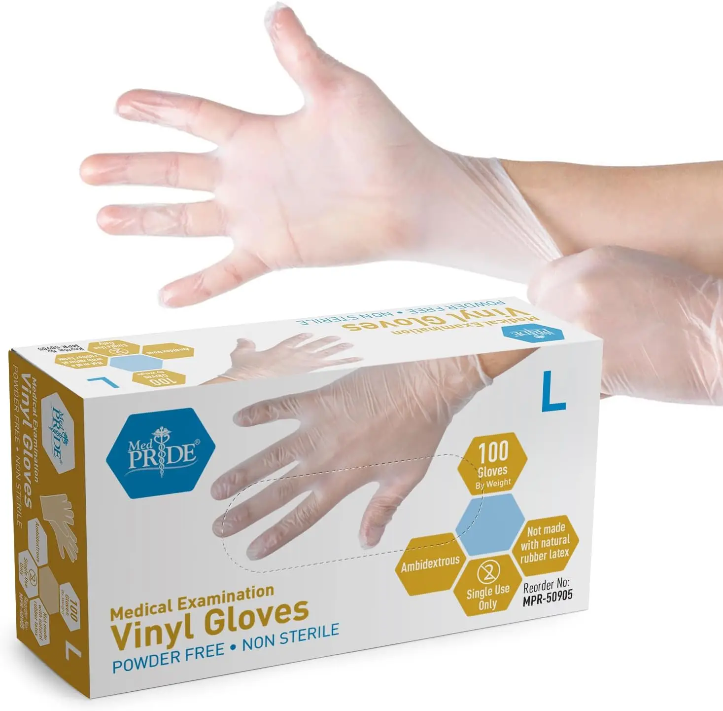 Vinyl Examination Gloves, Large 100-Count, Latex-Free, Powder-Free, Ultra-Strong for Healthcare & Food Handling
Vinyl Examination Gloves, Large 100-Count, Latex-Free, Powder-Free, Ultra-Strong for Healthcare & Food Handling