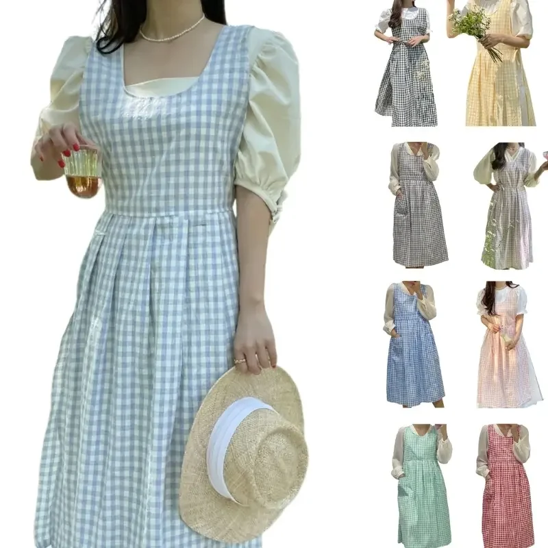 Vintage Checkered Plaids Long Apron Home Kitchen Garden Art Painting Pinafore Dress Side Slit Florist Shop Overalls
Vintage Checkered Plaids Long Apron Home Kitchen Garden Art Painting Pinafore Dress Side Slit Florist Shop Overalls