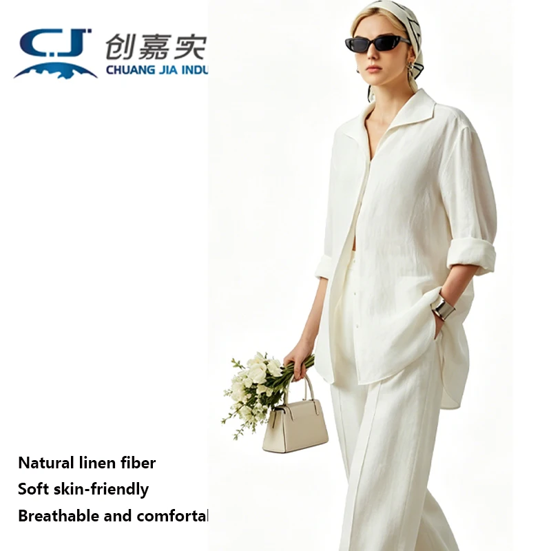 Linen Women's Long-sleeved Shirt Original Design in the Long White Shirt Temperament Noble and Generous Business Activity Blouse
Linen Women's Long-sleeved Shirt Original Design in the Long White Shirt Temperament Noble and Generous Business Activity Blouse