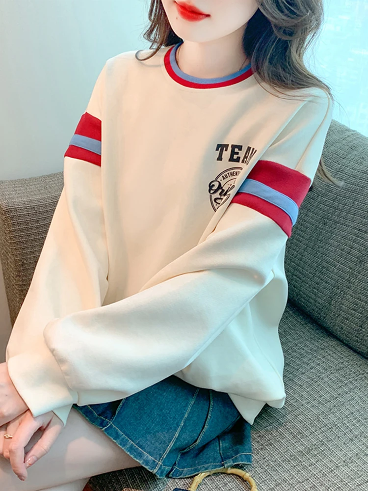 American Sle Long Sve round Ne Sweatirt Women's Autumn Winter Faion Slimming Base Layer irt Top Print Splice
American Sle Long Sve round Ne Sweatirt Women's Autumn Winter Faion Slimming Base Layer irt Top Print Splice