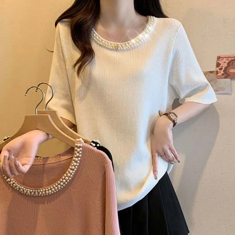 2024 New Summer KPOP Fashion Style Elegant Fashion Loose Office Lady T-shirts for Women Decorations O Neck Short Sleeve Y2K Tops
2024 New Summer KPOP Fashion Style Elegant Fashion Loose Office Lady T-shirts for Women Decorations O Neck Short Sleeve Y2K Tops