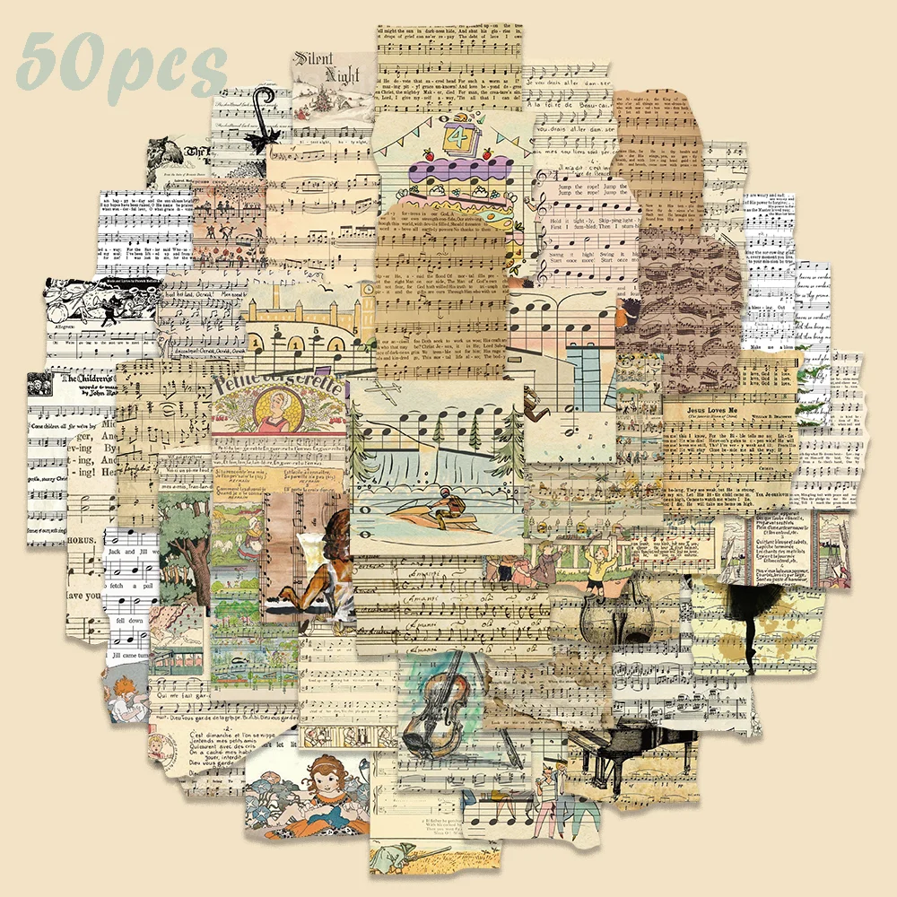 50pcs Vintage Classic Music Score Stickers for Scrapbooking Phone Case Stationery Computer Wholesale Waterproof Childen's Toy
50pcs Vintage Classic Music Score Stickers for Scrapbooking Phone Case Stationery Computer Wholesale Waterproof Childen's Toy