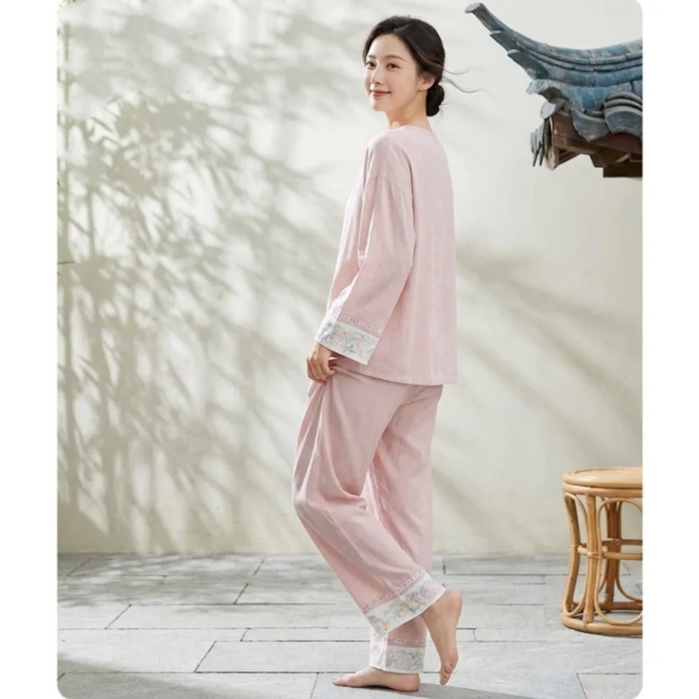 Women's Loungewear Set 2 PCS Pajamas Sleepwear Homewear Soft Comfortable Spring Autumn Cotton Long-Sleeved Pants Lounge Set
Women's Loungewear Set 2 PCS Pajamas Sleepwear Homewear Soft Comfortable Spring Autumn Cotton Long-Sleeved Pants Lounge Set