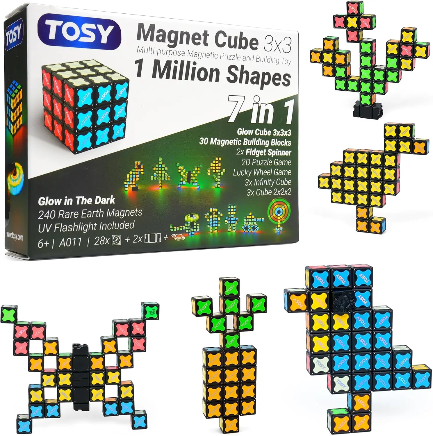 Magnetic Cube 3x3 - 30 Blocks, 240 Magnets, STEM Toy for Kids, Creative Building, Fidget Spinner, Puzzle, Glowing
Magnetic Cube 3x3 - 30 Blocks, 240 Magnets, STEM Toy for Kids, Creative Building, Fidget Spinner, Puzzle, Glowing