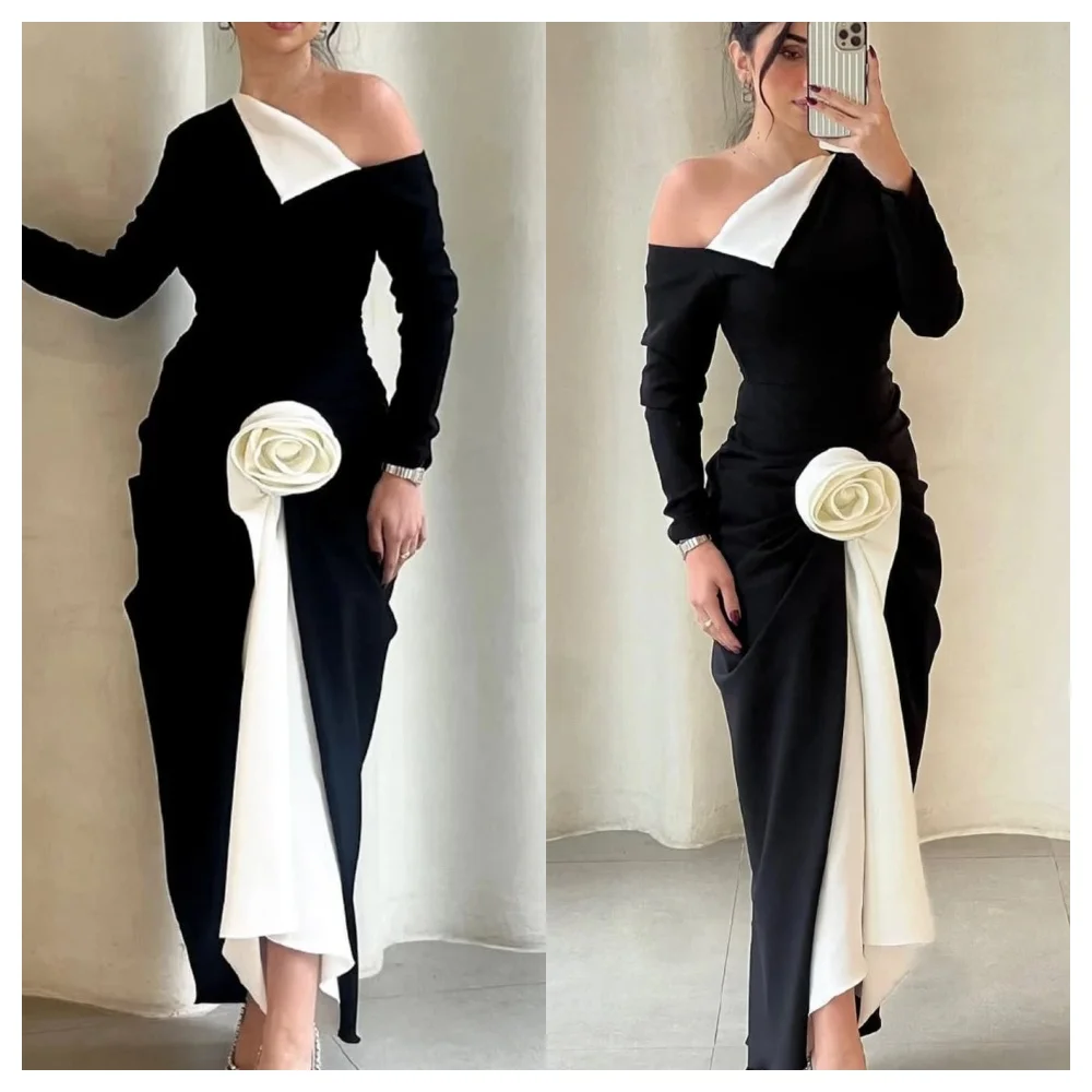 Customized Elegant Black Jersey Evening Dress Fashion One Shoulder Long Sleeves Party Dress Modern Straight Celebrity
Customized Elegant Black Jersey Evening Dress Fashion One Shoulder Long Sleeves Party Dress Modern Straight Celebrity