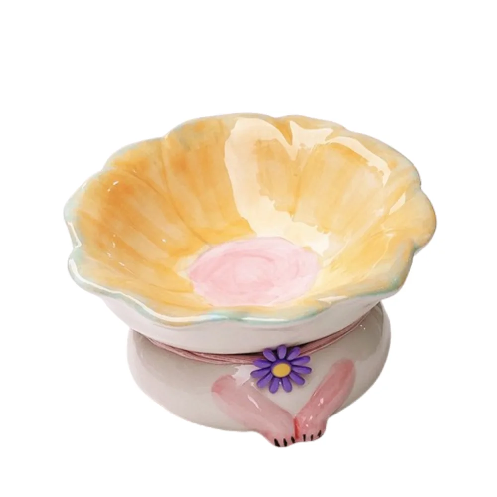 Flower Shaped Ceramic Cat Bowl High Legged Anti Tipping Cat Food Bowl Neck Support Non-Slip Neck Protection Bowl Multi-Pet
Flower Shaped Ceramic Cat Bowl High Legged Anti Tipping Cat Food Bowl Neck Support Non-Slip Neck Protection Bowl Multi-Pet