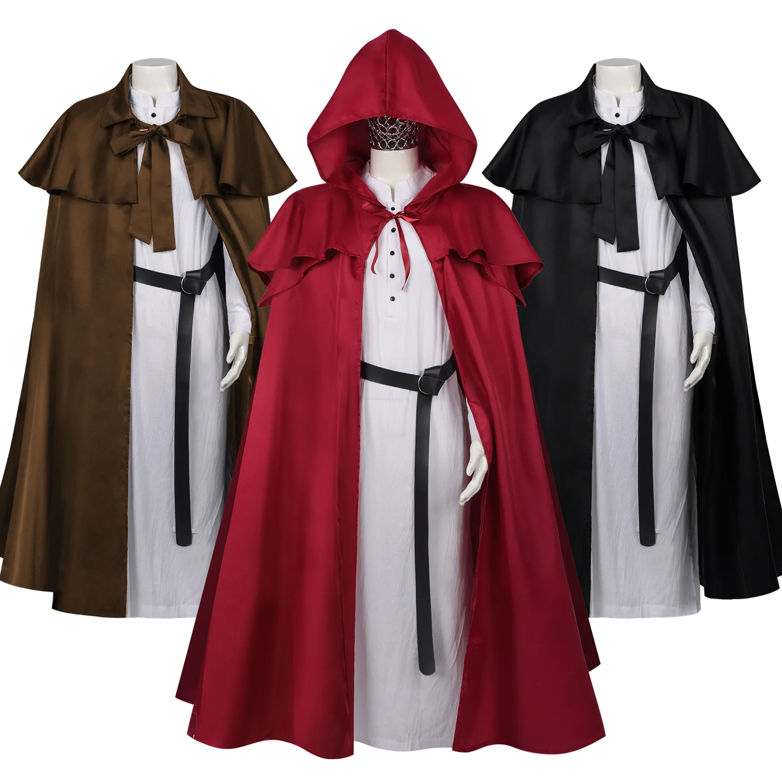 Medieval Knight Cosplay Hooded Cloak Gothic Coat Long White Basic Robe with Priest Cape Halloween Church Wizard Death Cloak Robe
Medieval Knight Cosplay Hooded Cloak Gothic Coat Long White Basic Robe with Priest Cape Halloween Church Wizard Death Cloak Robe