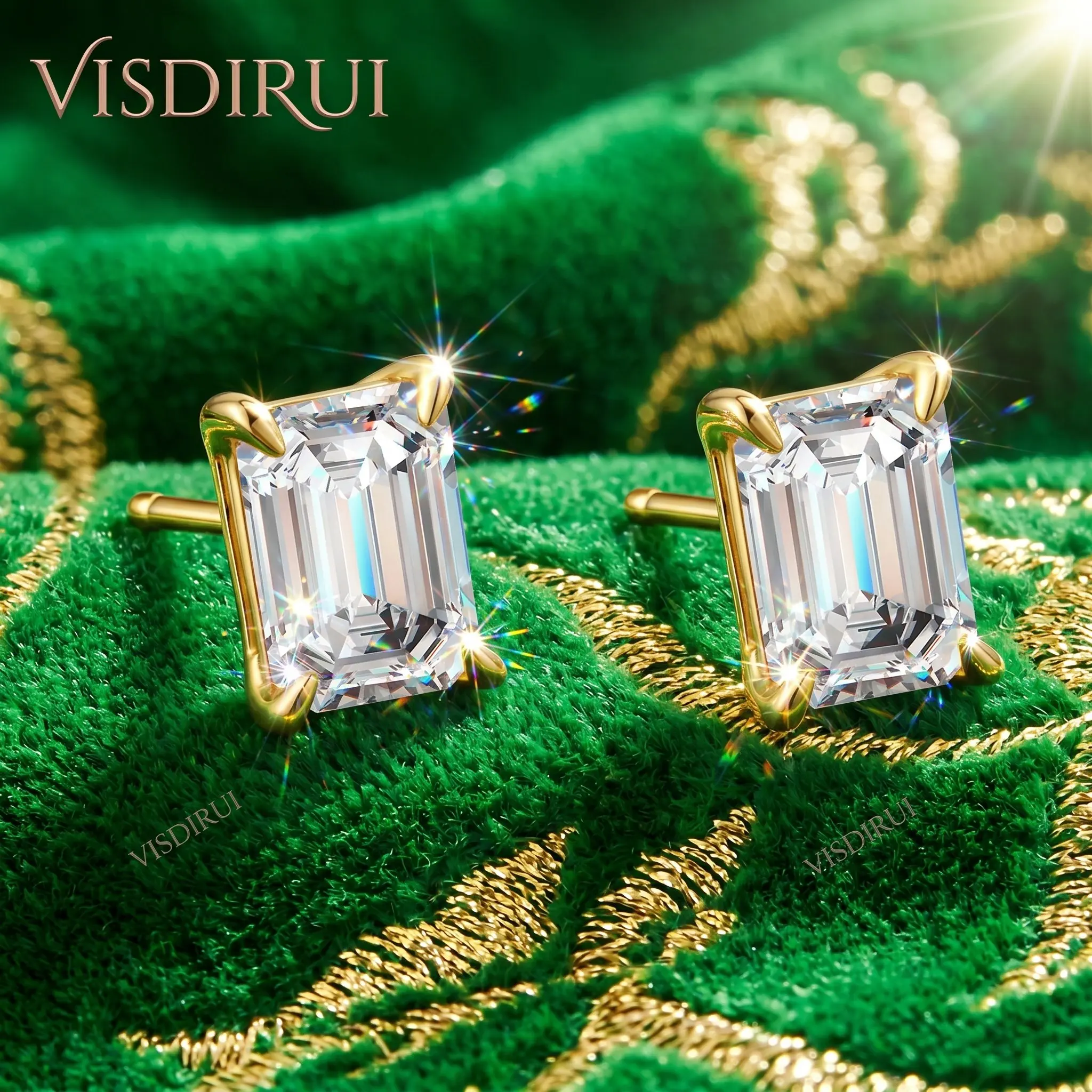 VISDIRUI Luxury 925 Sterling Silver Gold Plated Cut D Color Vvs1 Stud Moissanite Earrings For Women Minimalist Fine Jewelry Gift
VISDIRUI Luxury 925 Sterling Silver Gold Plated Cut D Color Vvs1 Stud Moissanite Earrings For Women Minimalist Fine Jewelry Gift