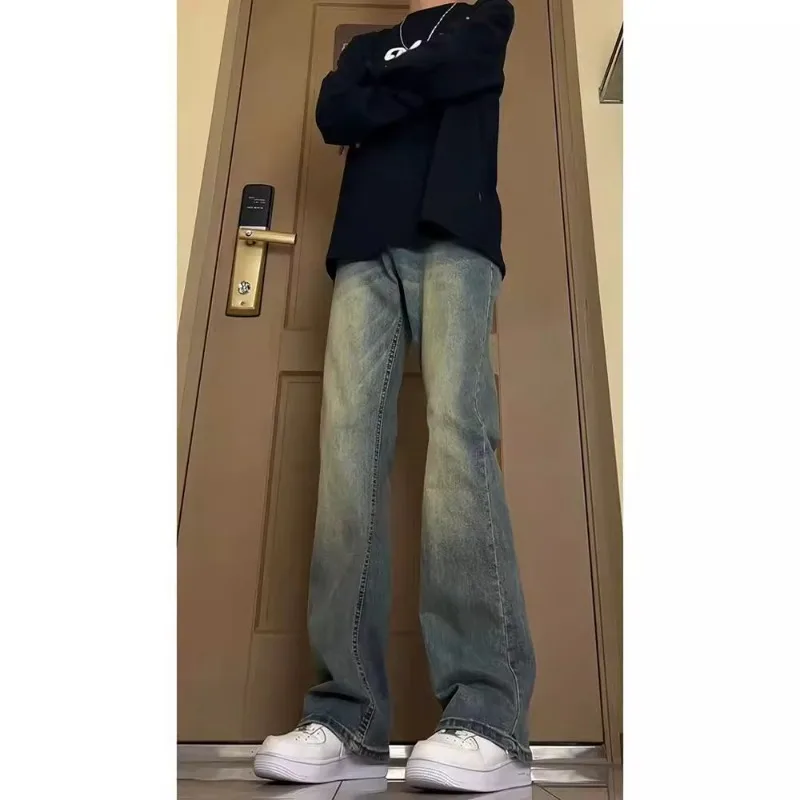 Retro Blue Jeans for Men, Summer Tall, Slightly Flared Pants with A Drooping Feel, Straight-leg Yellow Mud American-style Pants
Retro Blue Jeans for Men, Summer Tall, Slightly Flared Pants with A Drooping Feel, Straight-leg Yellow Mud American-style Pants