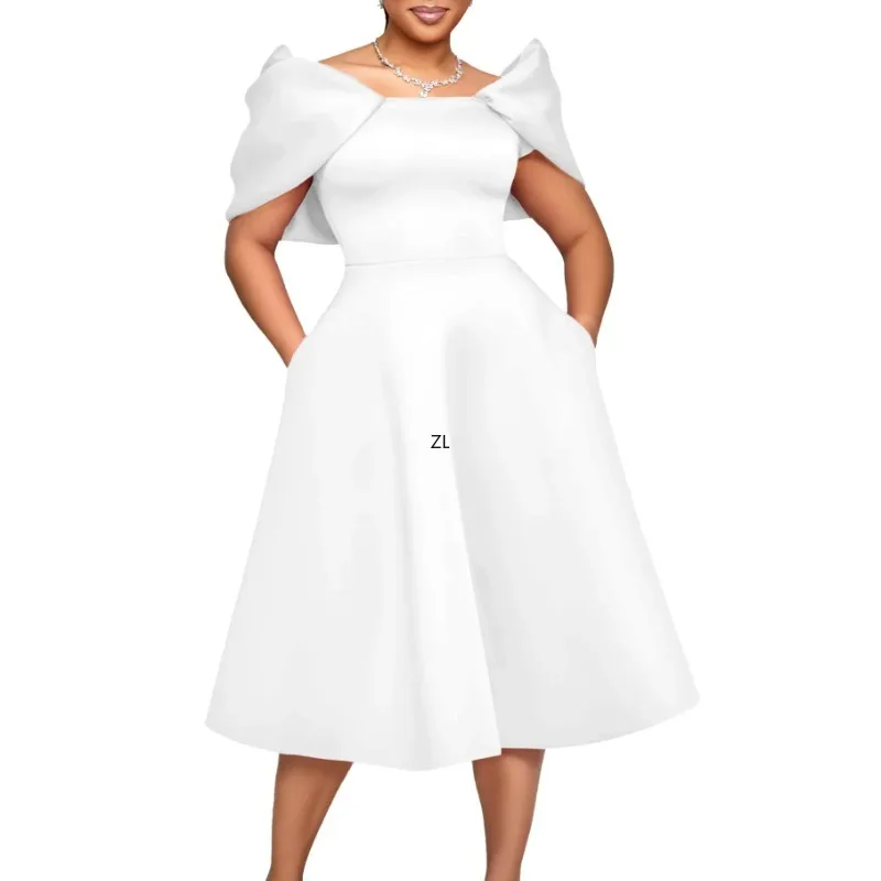 2024 African Dresses for Women Elegant Polyester Fashion Short Sleeve White Pink Black Party Evening Midi Dress African Clothes
2024 African Dresses for Women Elegant Polyester Fashion Short Sleeve White Pink Black Party Evening Midi Dress African Clothes
