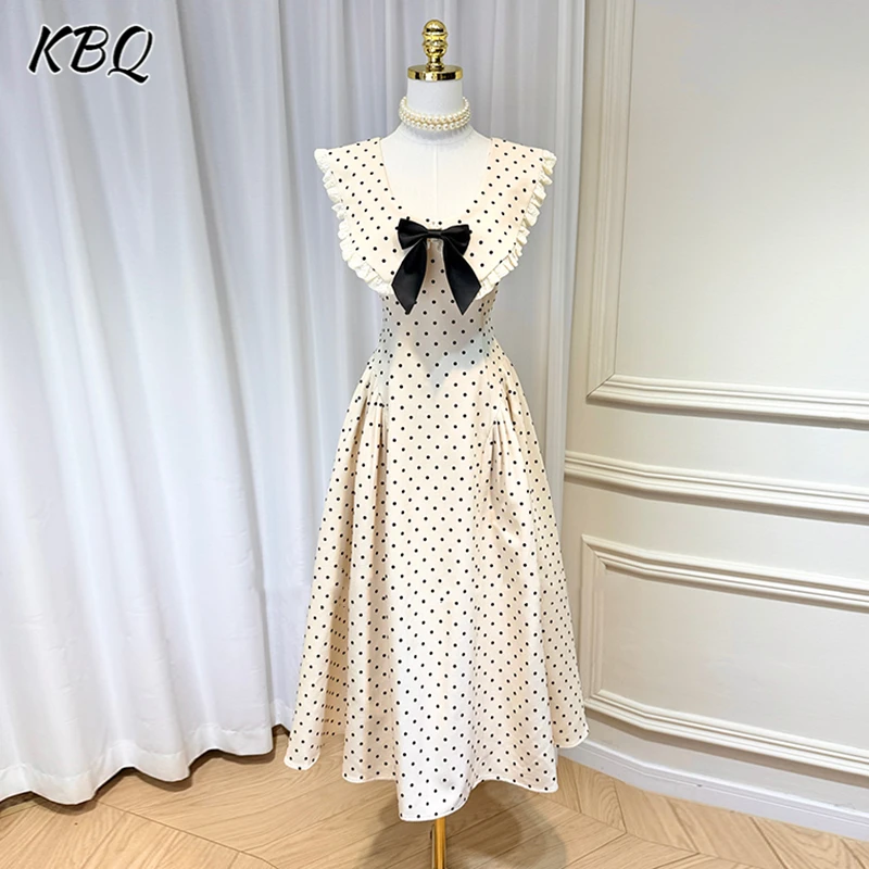 KBQ Hit Color Spliced Bowknot Slimming Dresses For Women V Neck Sleeveless High Waist Temperament Dot Dress Female Fashion New
KBQ Hit Color Spliced Bowknot Slimming Dresses For Women V Neck Sleeveless High Waist Temperament Dot Dress Female Fashion New