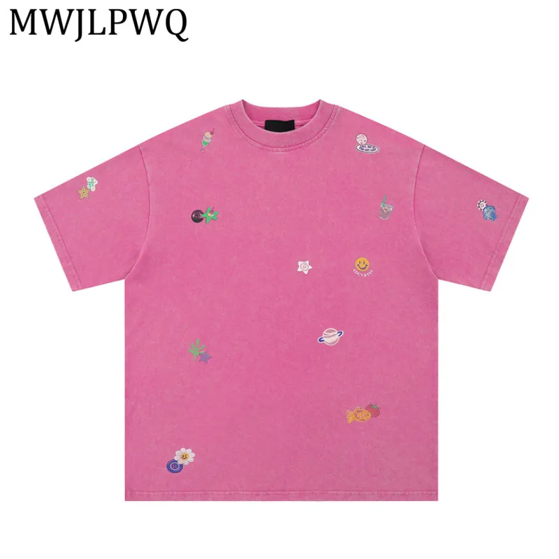 MWJLPWQ American Retro Print Short Sleeve T-Shirt Unisex Trendy Loose Design Couple Pink Washed Casual Tops Daily Wear 15758
MWJLPWQ American Retro Print Short Sleeve T-Shirt Unisex Trendy Loose Design Couple Pink Washed Casual Tops Daily Wear 15758
