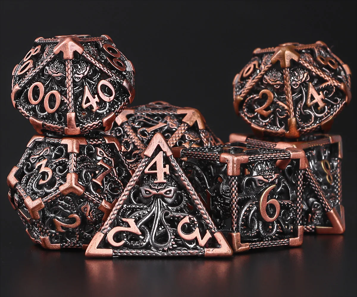 Metal Dice, Handmade Hollow Polyhedral Dice Set for DnD Games
Metal Dice, Handmade Hollow Polyhedral Dice Set for DnD Games
