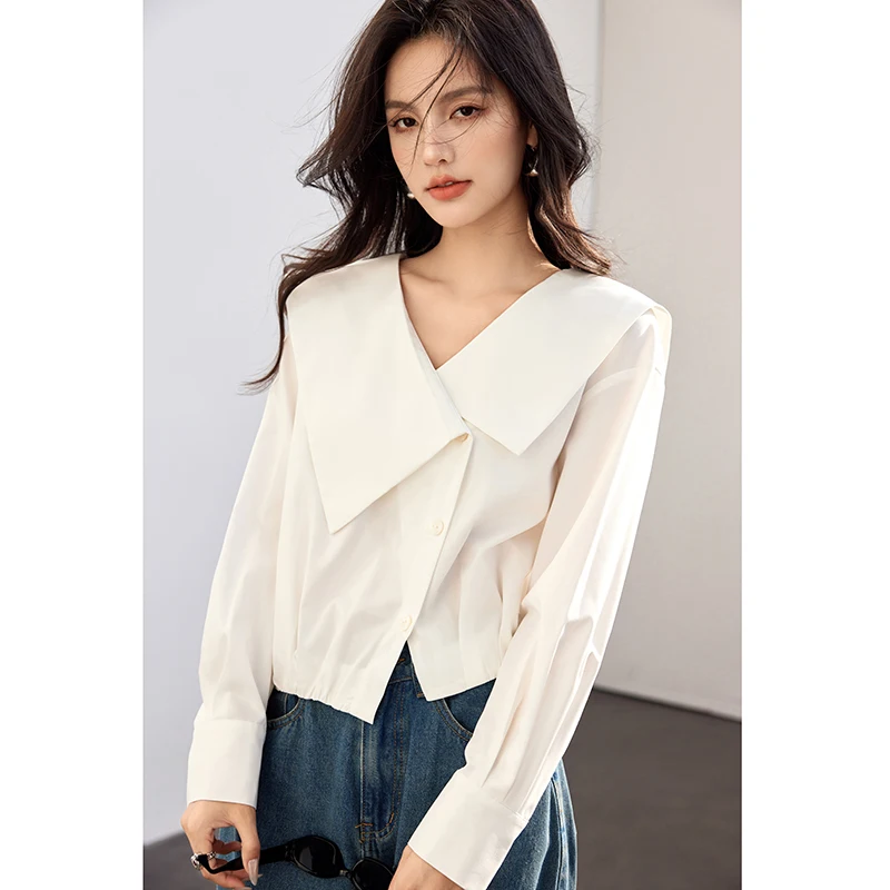 Белая женская блузка с V-образным вырезом, весна 2026, новый весенний стиль, с длинным рукавом, приталенная, элитный дизайн, элегантный топ
Белая женская блузка с V-образным вырезом, весна 2026, новый весенний стиль, с длинным рукавом, приталенная, элитный дизайн, элегантный топ
