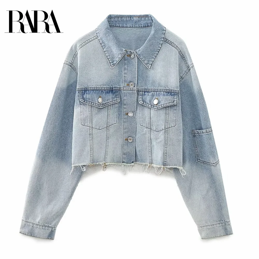 RARA Ladies Short - length Denim Jacket Outerwear with Frayed Hem Decoration Stylish and Trendy Women's Garment
RARA Ladies Short - length Denim Jacket Outerwear with Frayed Hem Decoration Stylish and Trendy Women's Garment
