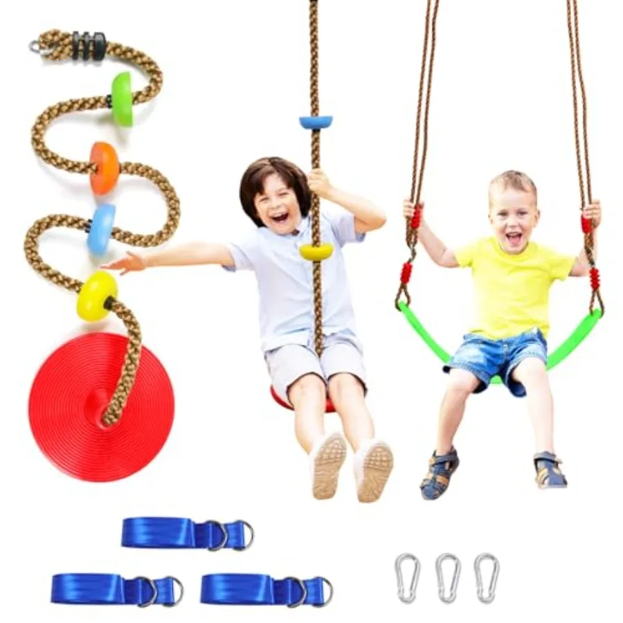 Tree Swing Climbing Rope 2 Pack Multicolor with Platforms Red Disc Swings Seat Outdoor Playground Set Accessories Tree House Fl
Tree Swing Climbing Rope 2 Pack Multicolor with Platforms Red Disc Swings Seat Outdoor Playground Set Accessories Tree House Fl