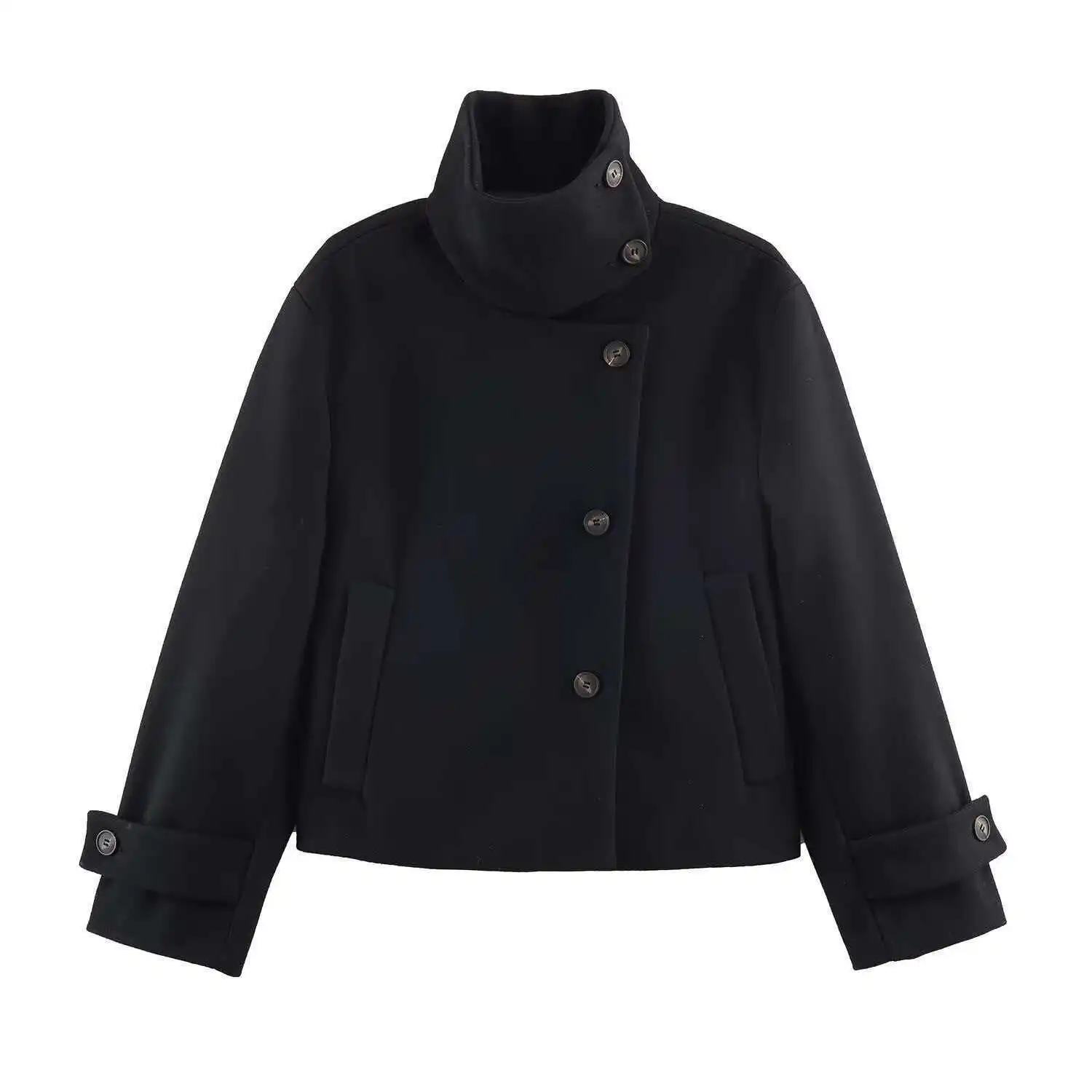 KIDCRKJ Temperament Black Women Woolen Coat Stand Collar Songle Beasted Lady Outwear 2026 Spring Street Female Bomber Jacket
KIDCRKJ Temperament Black Women Woolen Coat Stand Collar Songle Beasted Lady Outwear 2026 Spring Street Female Bomber Jacket