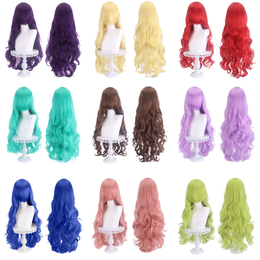 80-Centimeter-Long Curly Bangs Cosplay Synthetic Hair Is Suitable For Women'S Halloween Party Daily Universal Wig 32 Inches 
80-Centimeter-Long Curly Bangs Cosplay Synthetic Hair Is Suitable For Women'S Halloween Party Daily Universal Wig 32 Inches