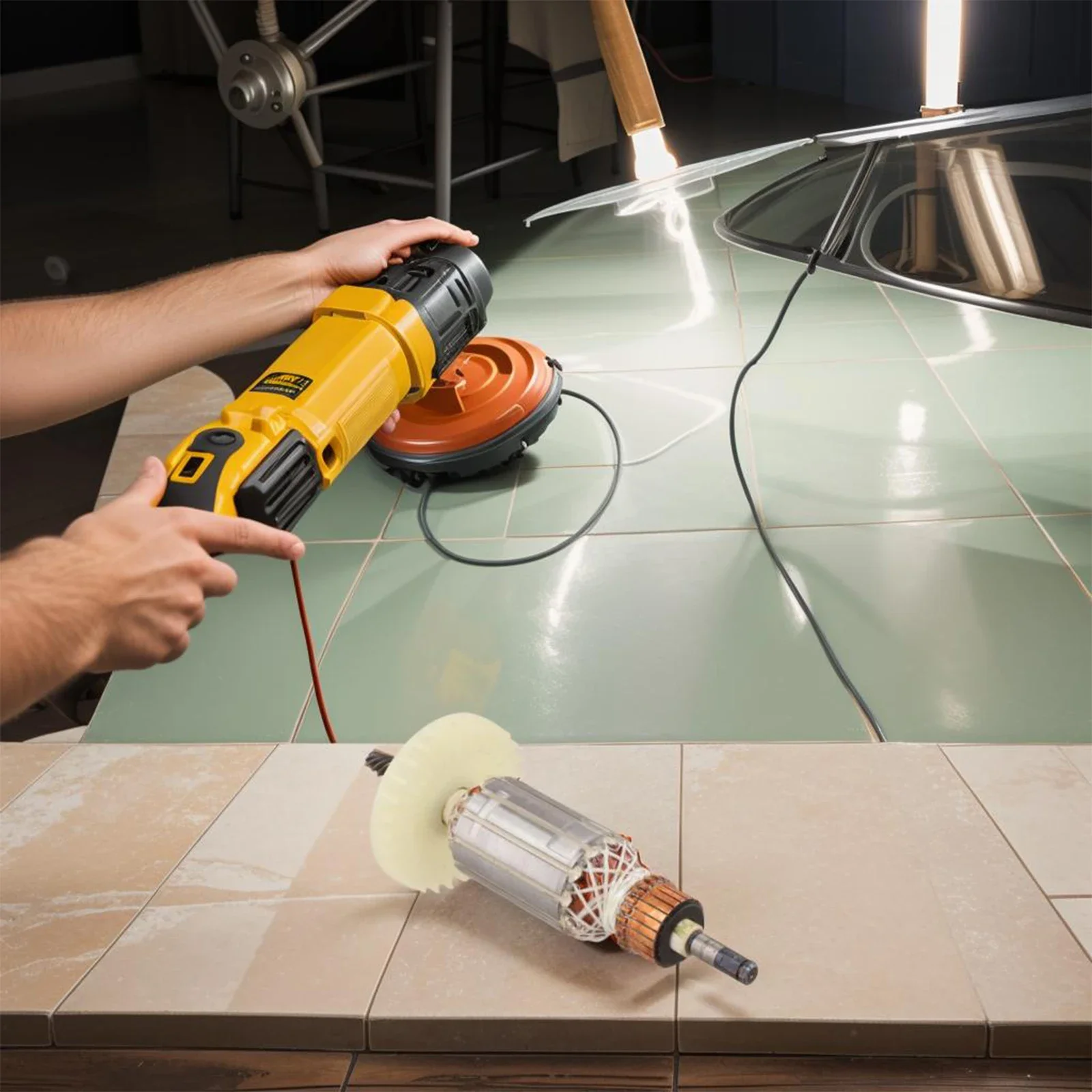 5163087 Якорь в сборе, совместимый с моделями полировки 9227CB 9237CB, запасная часть двигателя с якорным ротором
5163087 Якорь в сборе, совместимый с моделями полировки 9227CB 9237CB, запасная часть двигателя с якорным ротором