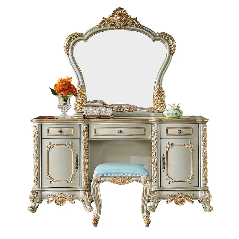 European dresser solid wood carving flower princess dressing cabinet American villa makeup table bedroom cabinet
European dresser solid wood carving flower princess dressing cabinet American villa makeup table bedroom cabinet