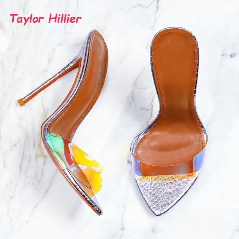 Transparent laser PVC Strap Pointed Toe Stiletto Mules Women Chic Snake Print Slip-On Ladies Summer Vacation Beach Pool Sandals
Transparent laser PVC Strap Pointed Toe Stiletto Mules Women Chic Snake Print Slip-On Ladies Summer Vacation Beach Pool Sandals