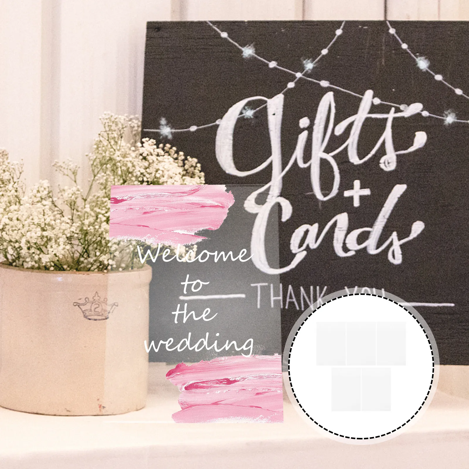 5Pcs Acrylic Wedding Sign Board Transparent Blank DIY Painting Decorative Wedding Decoration Acrylic Board Color Mixing Plate
5Pcs Acrylic Wedding Sign Board Transparent Blank DIY Painting Decorative Wedding Decoration Acrylic Board Color Mixing Plate