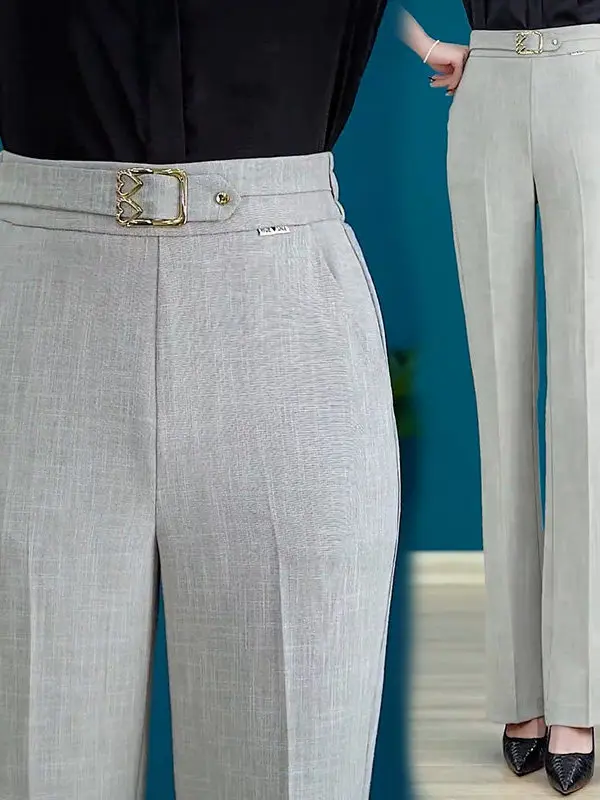 Ice Silk Linen Pants Women's Summer Thin Small Size Slimming Versatile Nine Points Flared Suit Pants High Waist Commute Style
Ice Silk Linen Pants Women's Summer Thin Small Size Slimming Versatile Nine Points Flared Suit Pants High Waist Commute Style