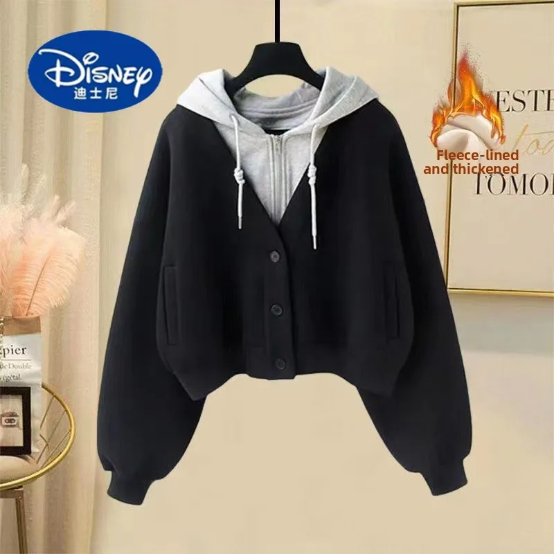 Disney Women's 2025 Cropped Hoodie | Fake Two-Piece Fleece Pullover | Trendy Euro Style
Disney Women's 2025 Cropped Hoodie | Fake Two-Piece Fleece Pullover | Trendy Euro Style
