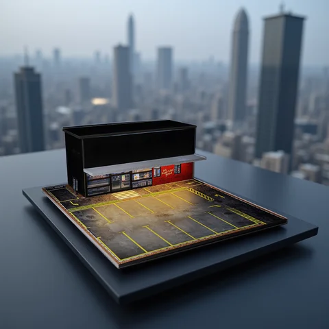 GFans, nuevo modelo, escala 1:64, Diorama, coche, modelo de garaje con luces LED, estacionamientos, ciudad, juegos de modelos DIY, colección de regalos de exhibición