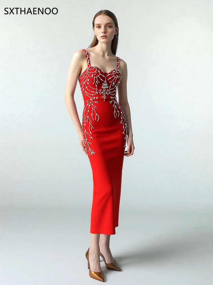 SXTHAENOO Women Celebrity Elegant Evening Club Party Luxury Dress 2026 Sexy Backless Red Beading Long Bodycon Bandage Dresses
SXTHAENOO Women Celebrity Elegant Evening Club Party Luxury Dress 2026 Sexy Backless Red Beading Long Bodycon Bandage Dresses