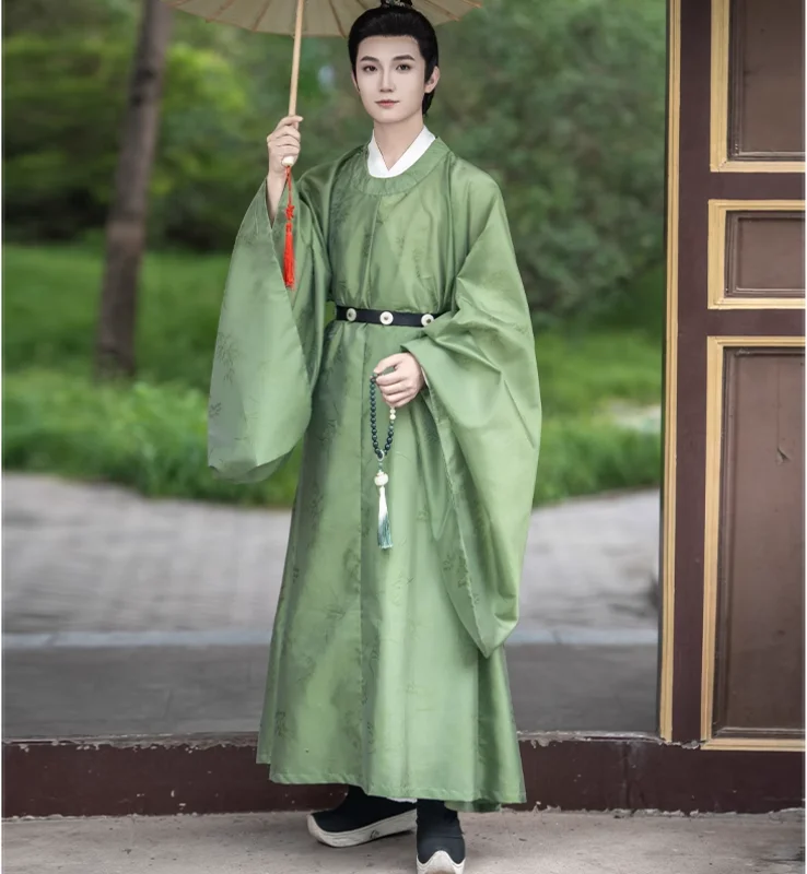 Chinese Men's Hanfu Round Neck Long Robe Traditional Tang Dynasty Costume For Ministers
Chinese Men's Hanfu Round Neck Long Robe Traditional Tang Dynasty Costume For Ministers