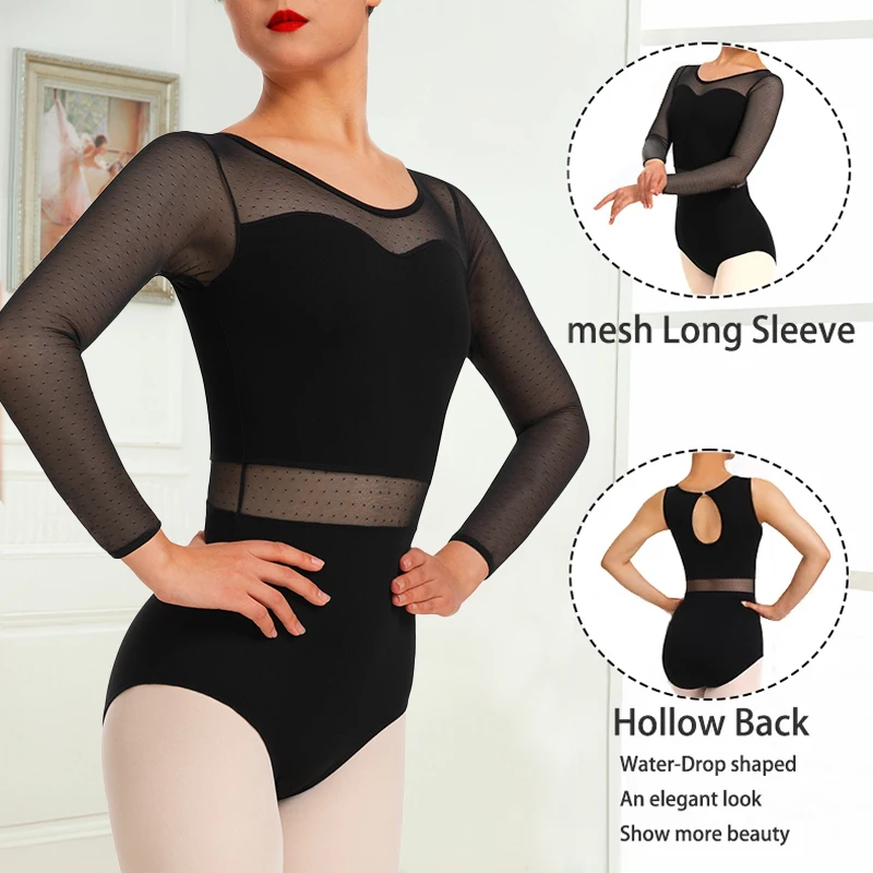Womens Sleeveless Dance Leotards for Ballet Mesh Hollow Waist Long Sleeve Dancewear for stage performance or training
Womens Sleeveless Dance Leotards for Ballet Mesh Hollow Waist Long Sleeve Dancewear for stage performance or training