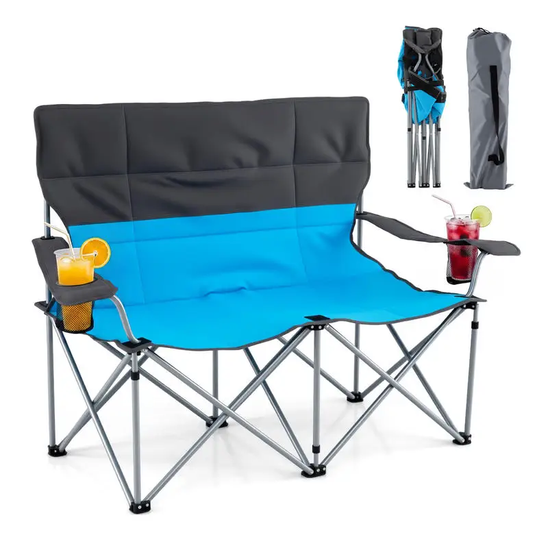 Double Camping Chair with Carry Bag Cup Holders-Blue
Double Camping Chair with Carry Bag Cup Holders-Blue