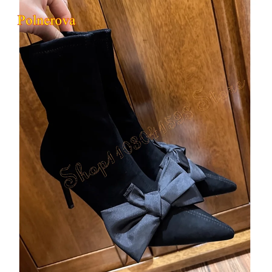 Fashion Pointed Toe Bow Elastic Boots,Thin Heel Mid Calf Boots Wedding Party Women Boots Plus Size 2023 New Zapatos Para Mujere
Fashion Pointed Toe Bow Elastic Boots,Thin Heel Mid Calf Boots Wedding Party Women Boots Plus Size 2023 New Zapatos Para Mujere
