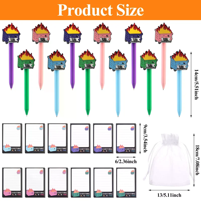 36 Pcs Dumpster Fire Desk Accessories with Bulk Cute Dumpster Fire Sticky Notes Ballpoint Pens Funny Office Gifts
36 Pcs Dumpster Fire Desk Accessories with Bulk Cute Dumpster Fire Sticky Notes Ballpoint Pens Funny Office Gifts
