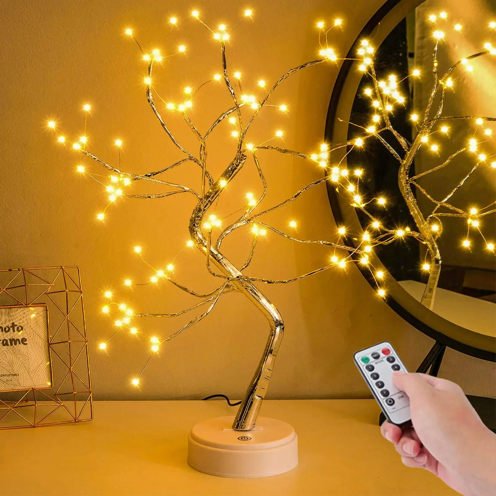108LED Fairy Sparkly Tree Table Lamp Remote Control USB&3AA Powered DIY Bonsai Artificial Tree Light Bedroom Desktop Night Light
108LED Fairy Sparkly Tree Table Lamp Remote Control USB&3AA Powered DIY Bonsai Artificial Tree Light Bedroom Desktop Night Light