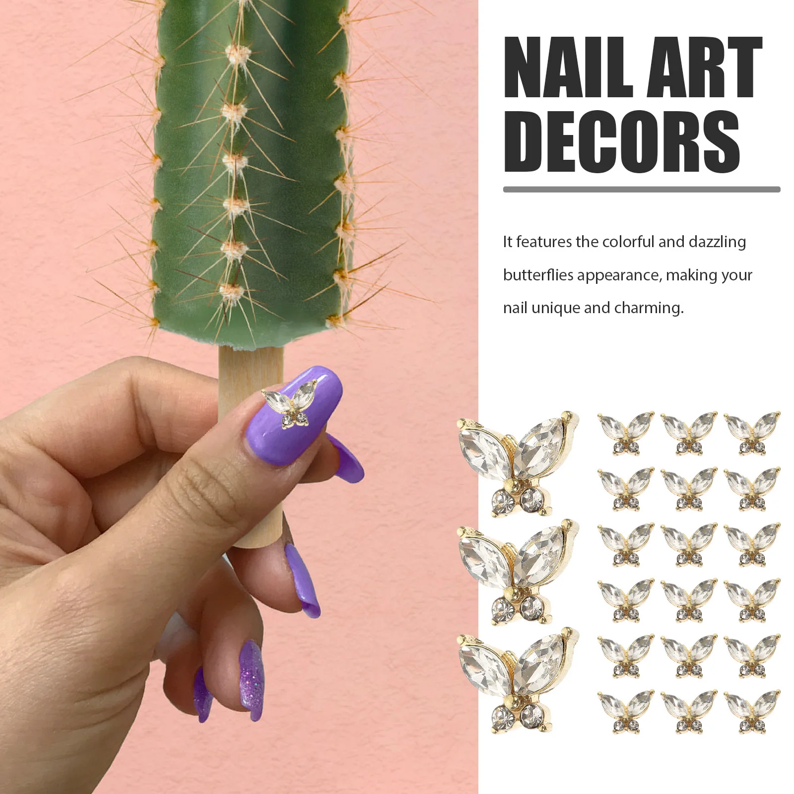 20Pcs Cute Nail Decors Sparkling Butterfly Charms for Fake Natural Nails Trendy Manicure Ornament Set DIY Fashion Beauty Tool
20Pcs Cute Nail Decors Sparkling Butterfly Charms for Fake Natural Nails Trendy Manicure Ornament Set DIY Fashion Beauty Tool