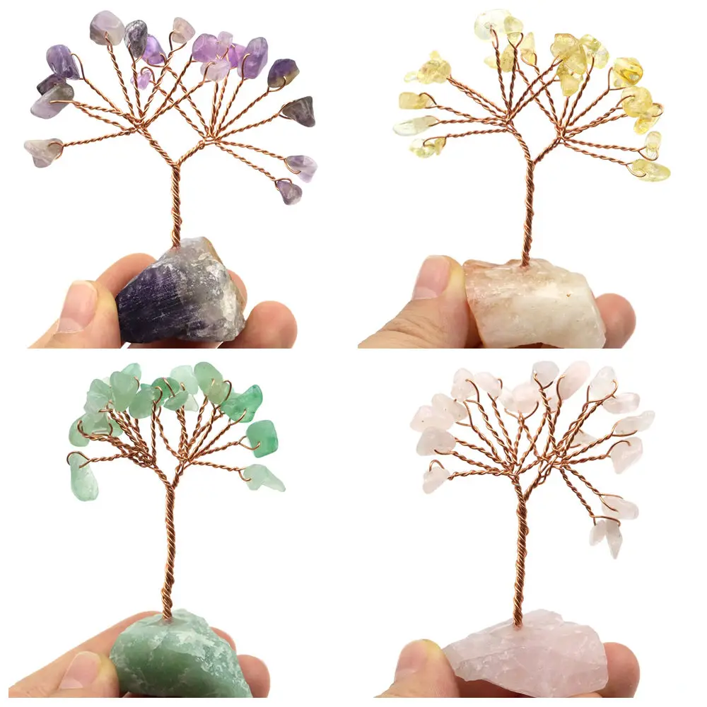 Super Mini Crystal Money Tree Copper Wire Wrapped Natural Raw Stone Base Healing Gemstone Yoga Feng Shui Trees Home Decoration
Super Mini Crystal Money Tree Copper Wire Wrapped Natural Raw Stone Base Healing Gemstone Yoga Feng Shui Trees Home Decoration
