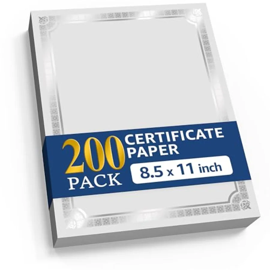 200 Certificate Paper 8.5 x 11 for Printing - Blank Certificate Papers for Award Certificates and Diploma Paper - Premium Foil
200 Certificate Paper 8.5 x 11 for Printing - Blank Certificate Papers for Award Certificates and Diploma Paper - Premium Foil