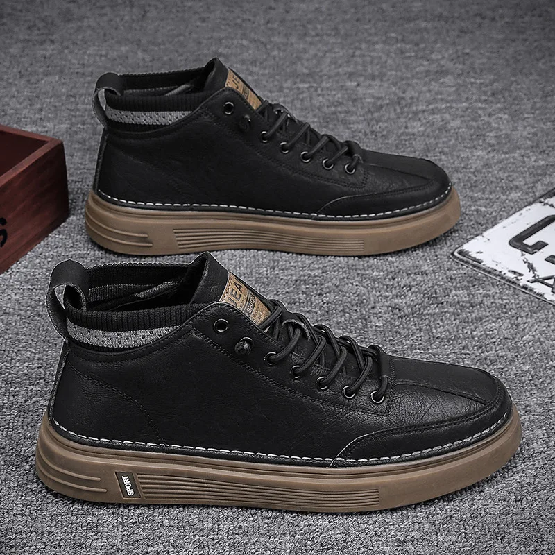 Men's Shoes Winter 2022 New High Top Black Leather Shoes Korean Version Trend Versatile Shoes Men's Casual Elevated Men's Shoes
Men's Shoes Winter 2022 New High Top Black Leather Shoes Korean Version Trend Versatile Shoes Men's Casual Elevated Men's Shoes