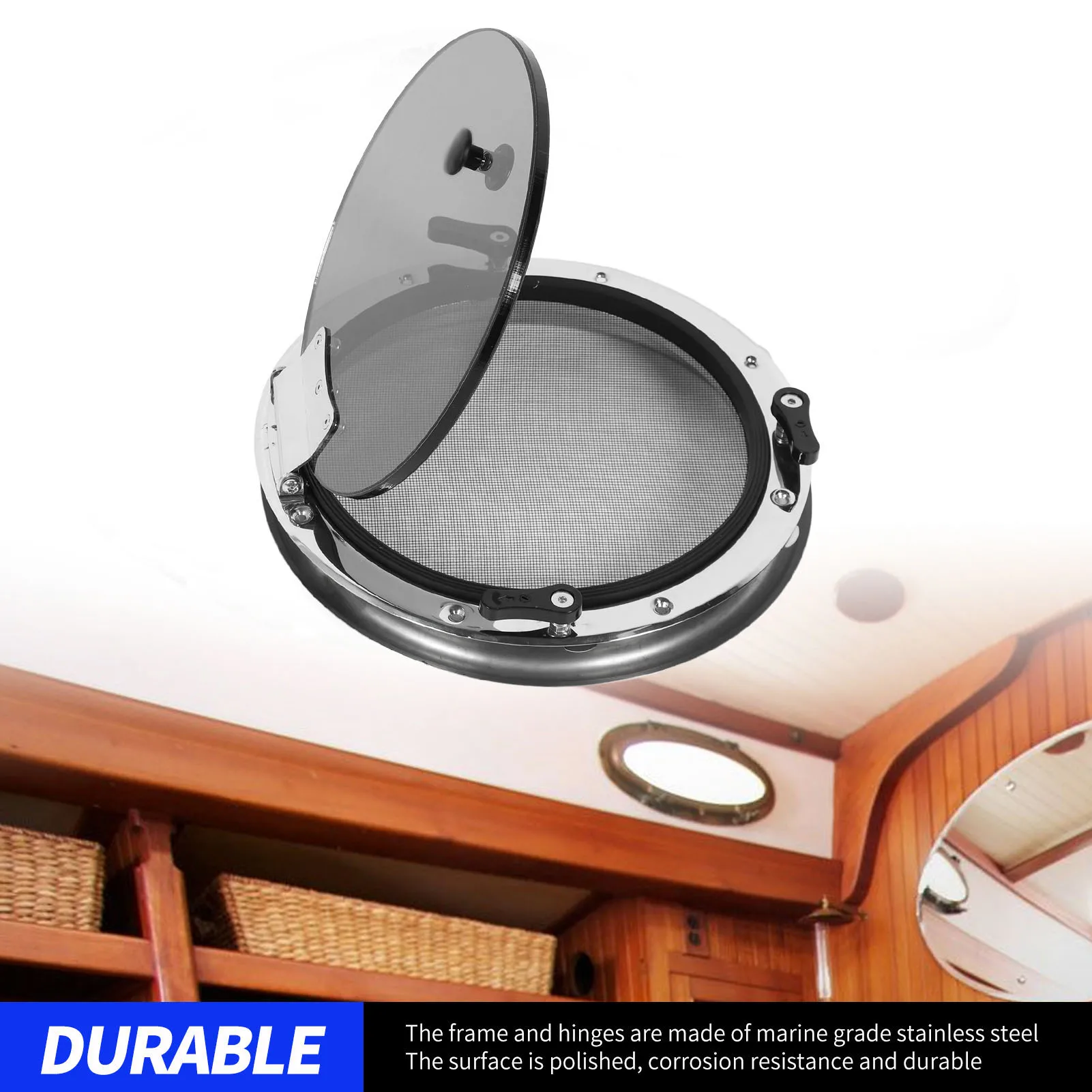 Marine Hatch Porthole Window Construction 12 Inch Round Inward Opening Porthole Waterproof UV Resistant for Ship Yacht
Marine Hatch Porthole Window Construction 12 Inch Round Inward Opening Porthole Waterproof UV Resistant for Ship Yacht