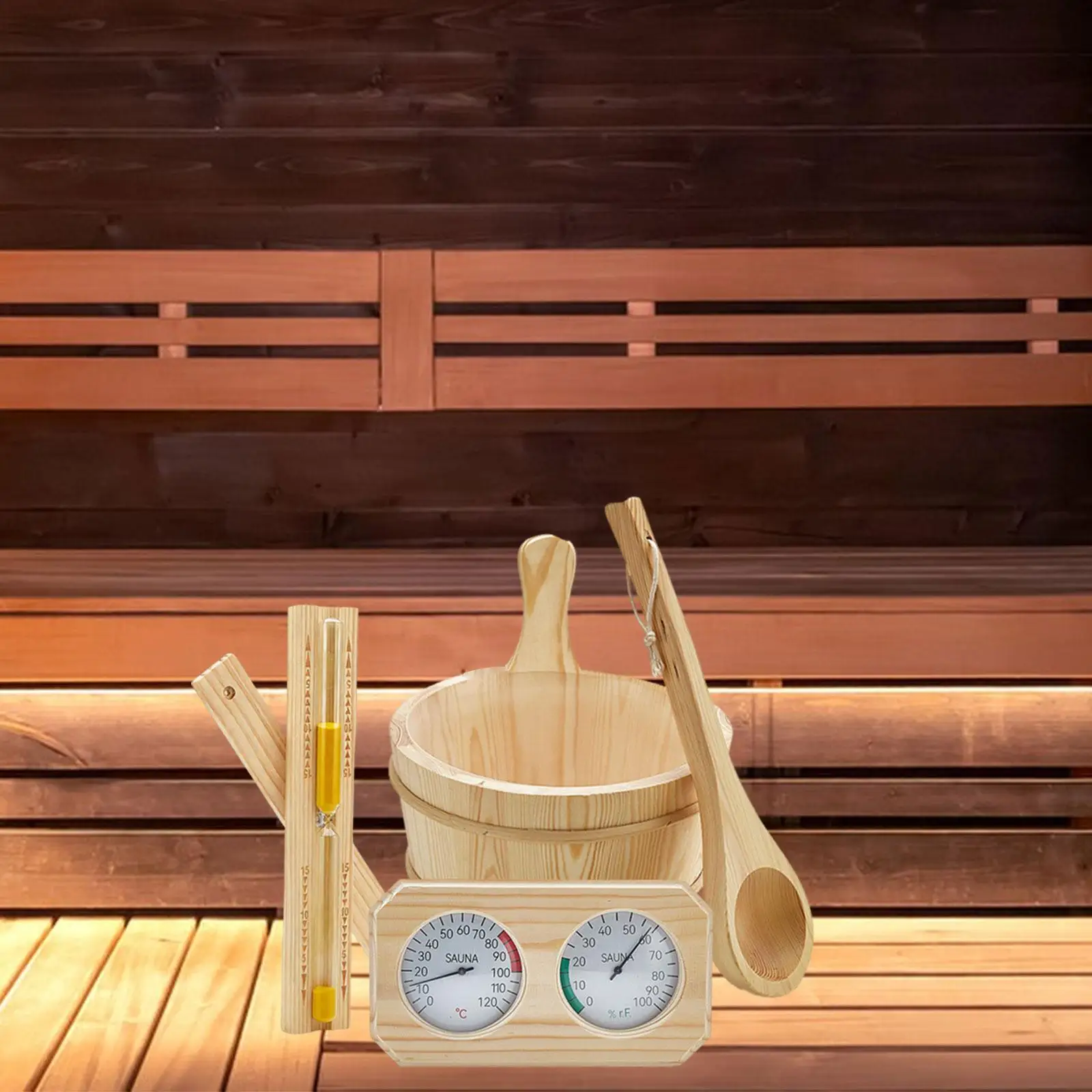 Wooden Sauna Bucket and Ladle Set 4L with Handle Spa Bath Storage Container for Home Sauna Room
Wooden Sauna Bucket and Ladle Set 4L with Handle Spa Bath Storage Container for Home Sauna Room